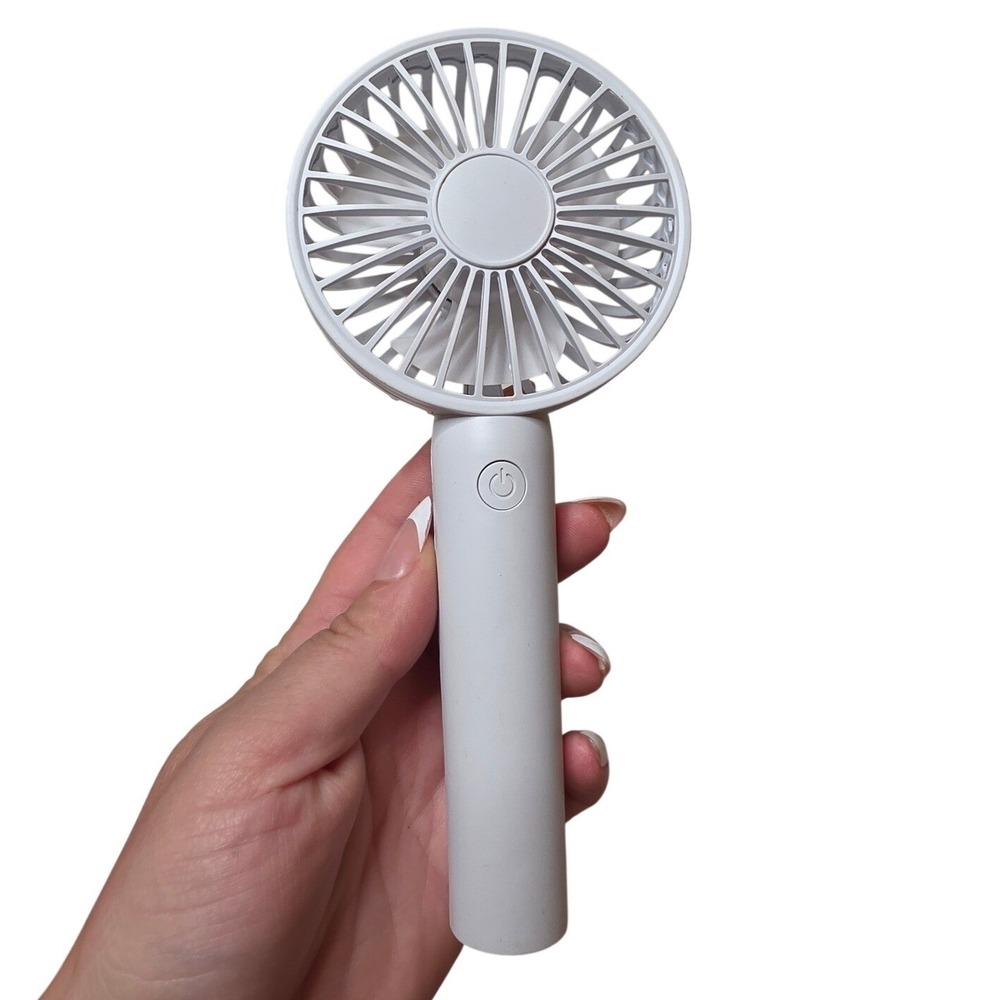 POM BRZ-3 Handheld‎ Mini Fan White Portable Rechargeable Personal Cooling Fan B3